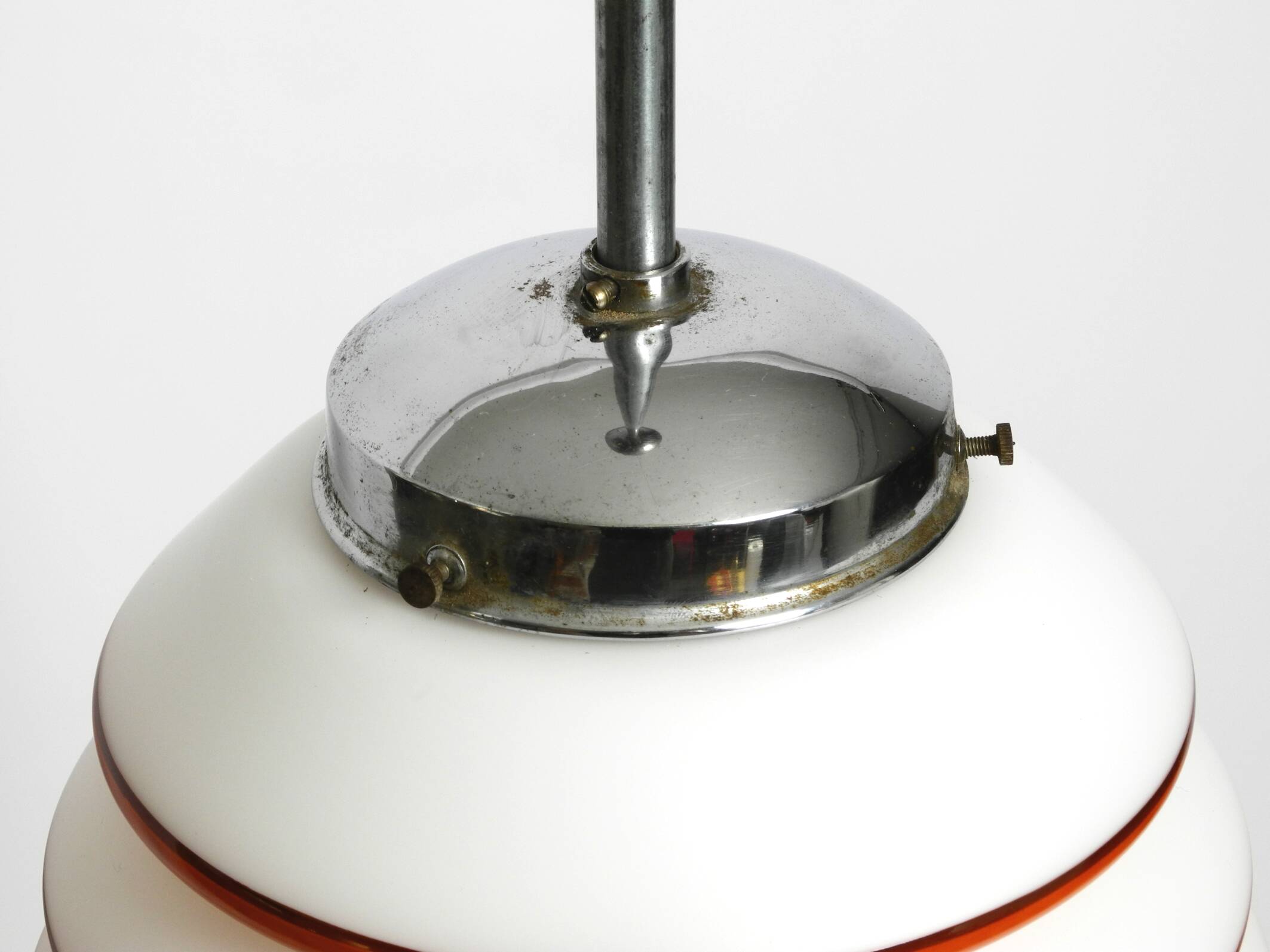 Beautiful rare original glass ceiling lamp from the 1930s