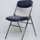 Chaise skaï bleu pliante pieds chromés