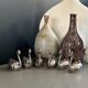 Set of 6 silver-plated swan candle holders
