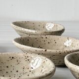 5 coupelles en grès pyrite tacheté