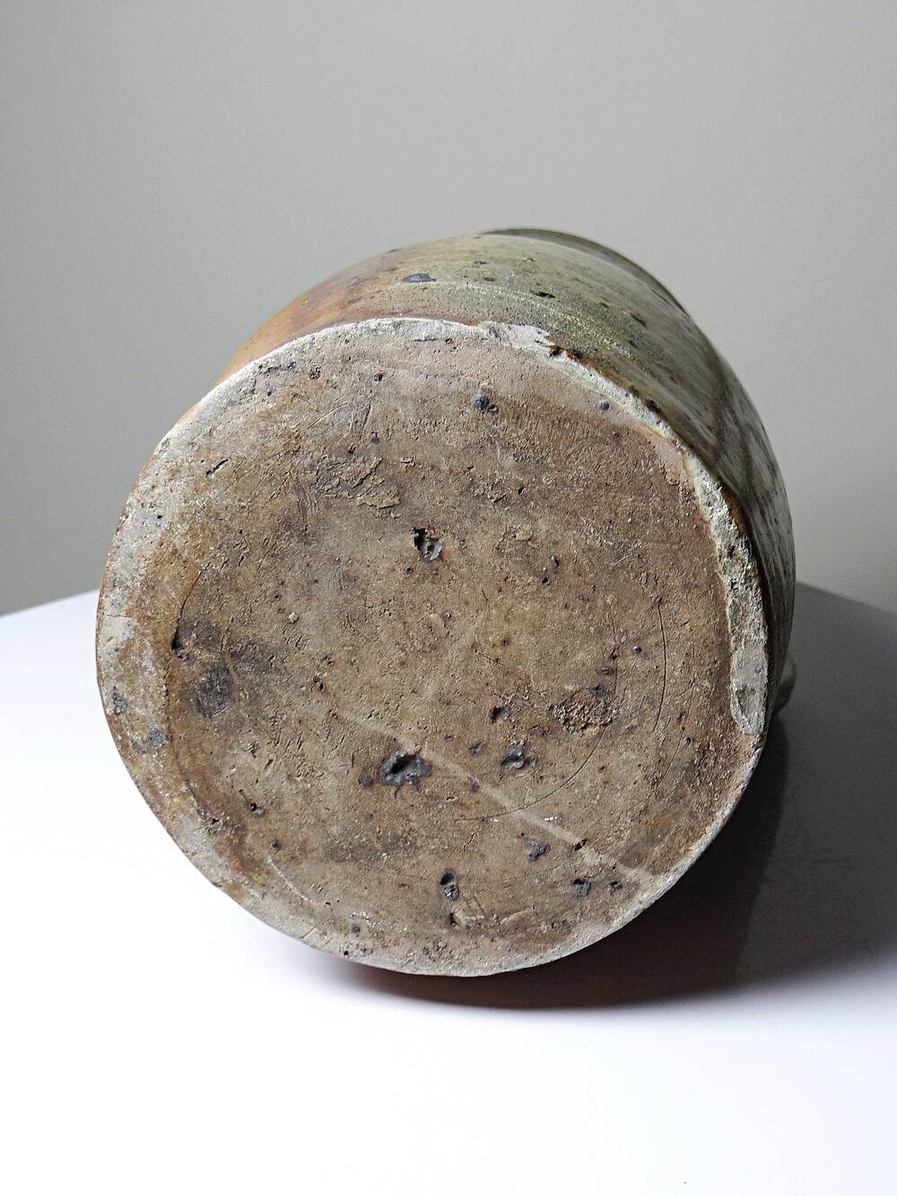 Large antique stoneware jug from Puisaye, pyritic, late 19th century.