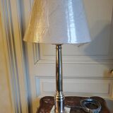 Silver metal lamp signed Plasait goldsmith