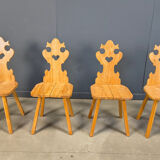 Vintage rustic Tiroler style dining chairs, 1960s