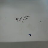 Table mat of rouen faience hand-painted floral decoration