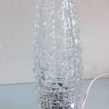Structured tulip glass bedside lamp / vintage 60s-70s