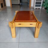 Solid elm coffee table from the 1960s