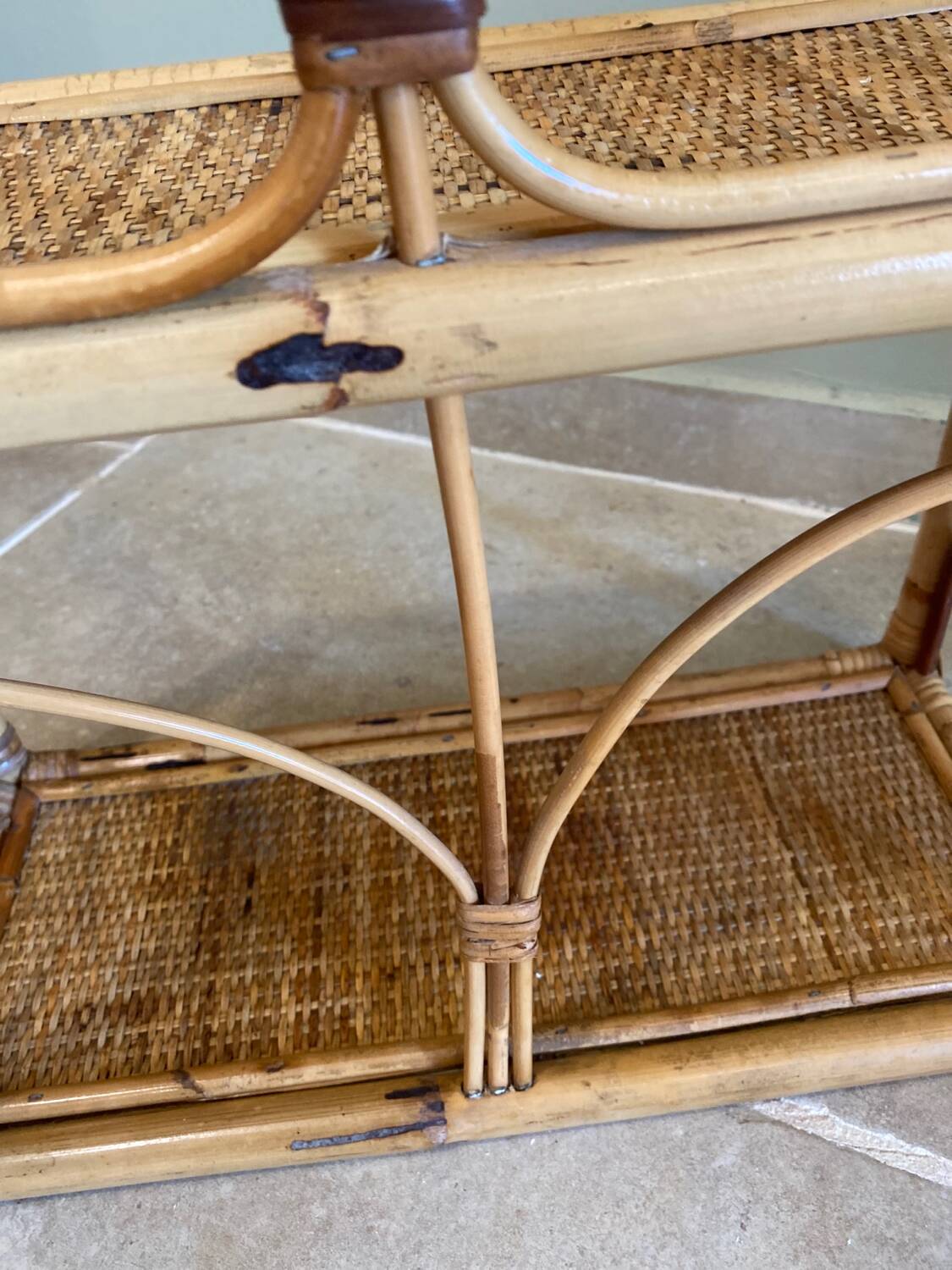 Vintage rattan shelf