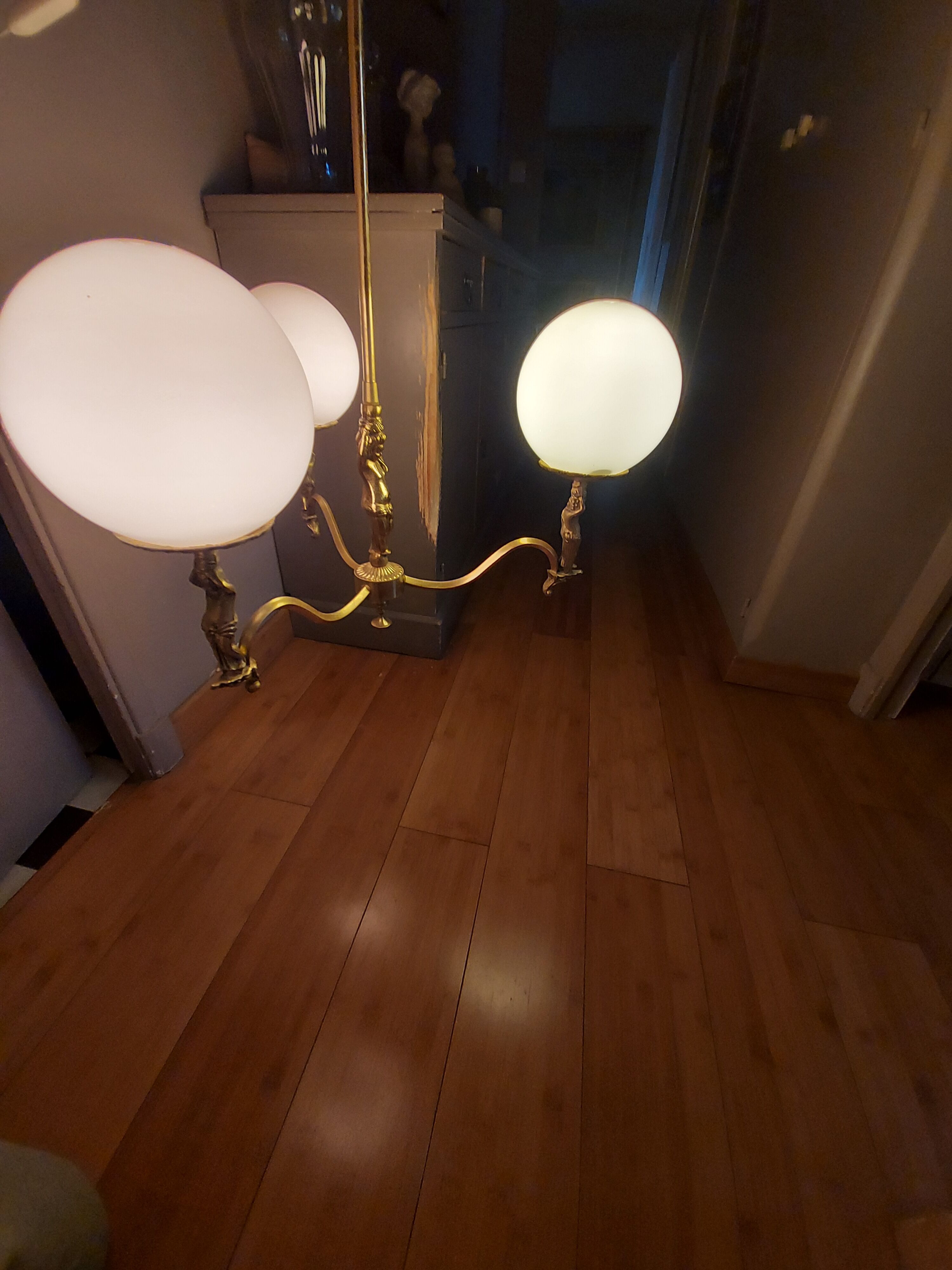 60'S vintage brass chandelier, Cherubin