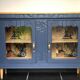 Meuble vitrine Art Déco bleu grisé