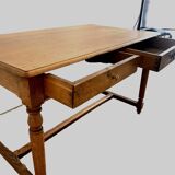 Louis XVI style flat desk in solid oak 19th century