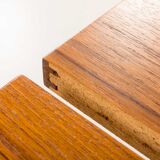 Teak round table with hidden extension, 1970s