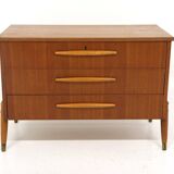 Scandinavian teak chest of drawers, Bröderna Gustavssons, Markaryd, Sweden, 1950