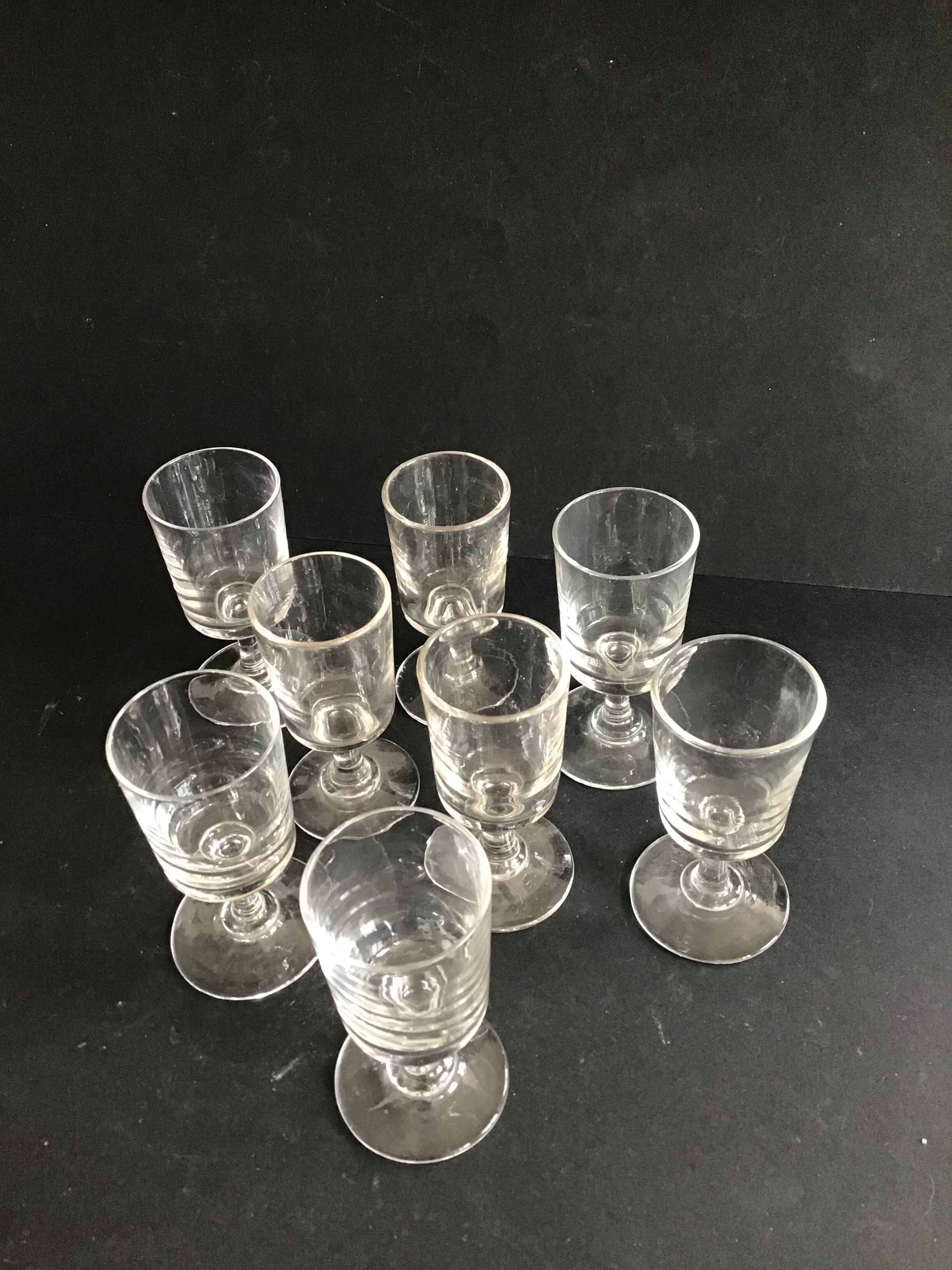 8 glasses with old port