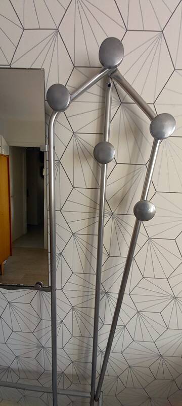 Vintage aluminum wall coat rack.
