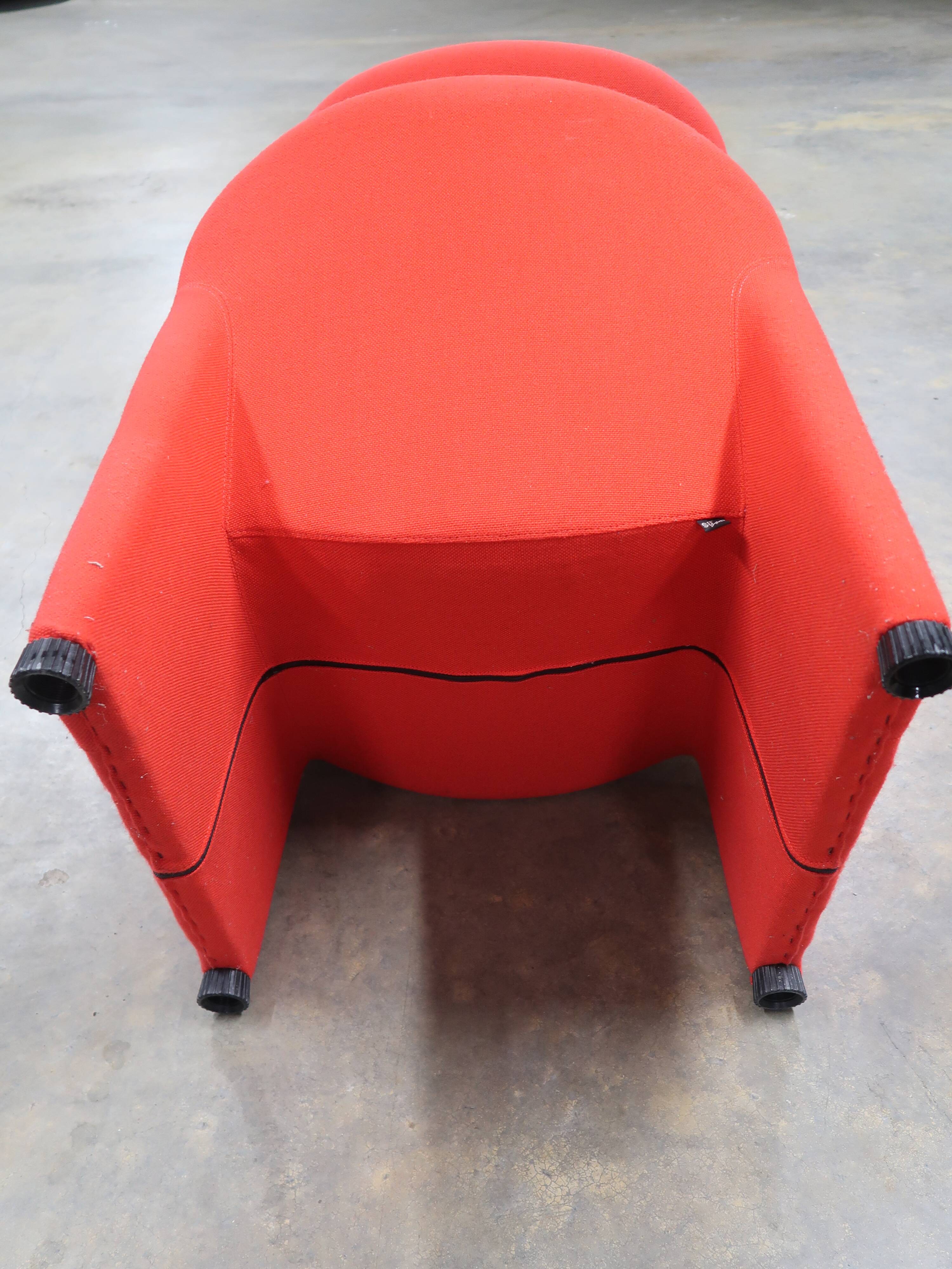 Pair of vintage red armchairs