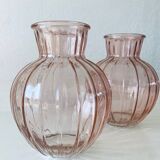 Paire de vases en verre
