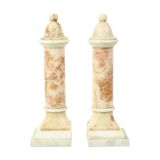Set of 2 Decorative Marble Pillars Columns Classic 35cm