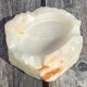 Vintage Brutalist Design Onyx Stone Ashtray Ochre Beige Shade