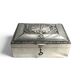Silver-plated metal jewellery box with shell decoration, Kayser, 20th century.