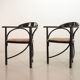 4 chaises de salle à manger triangulaires Thonet en bois laqué noir, modèle 87, années 1980