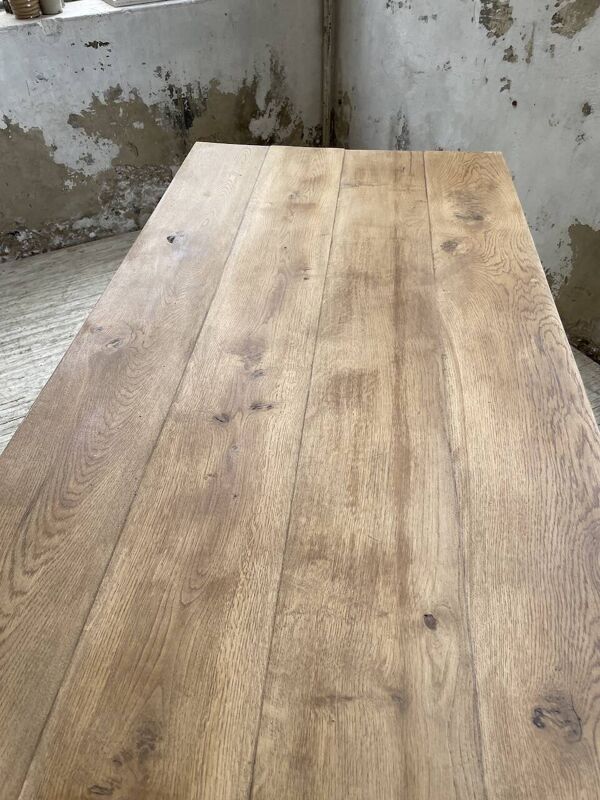 Table de ferme boucher chêne années 50