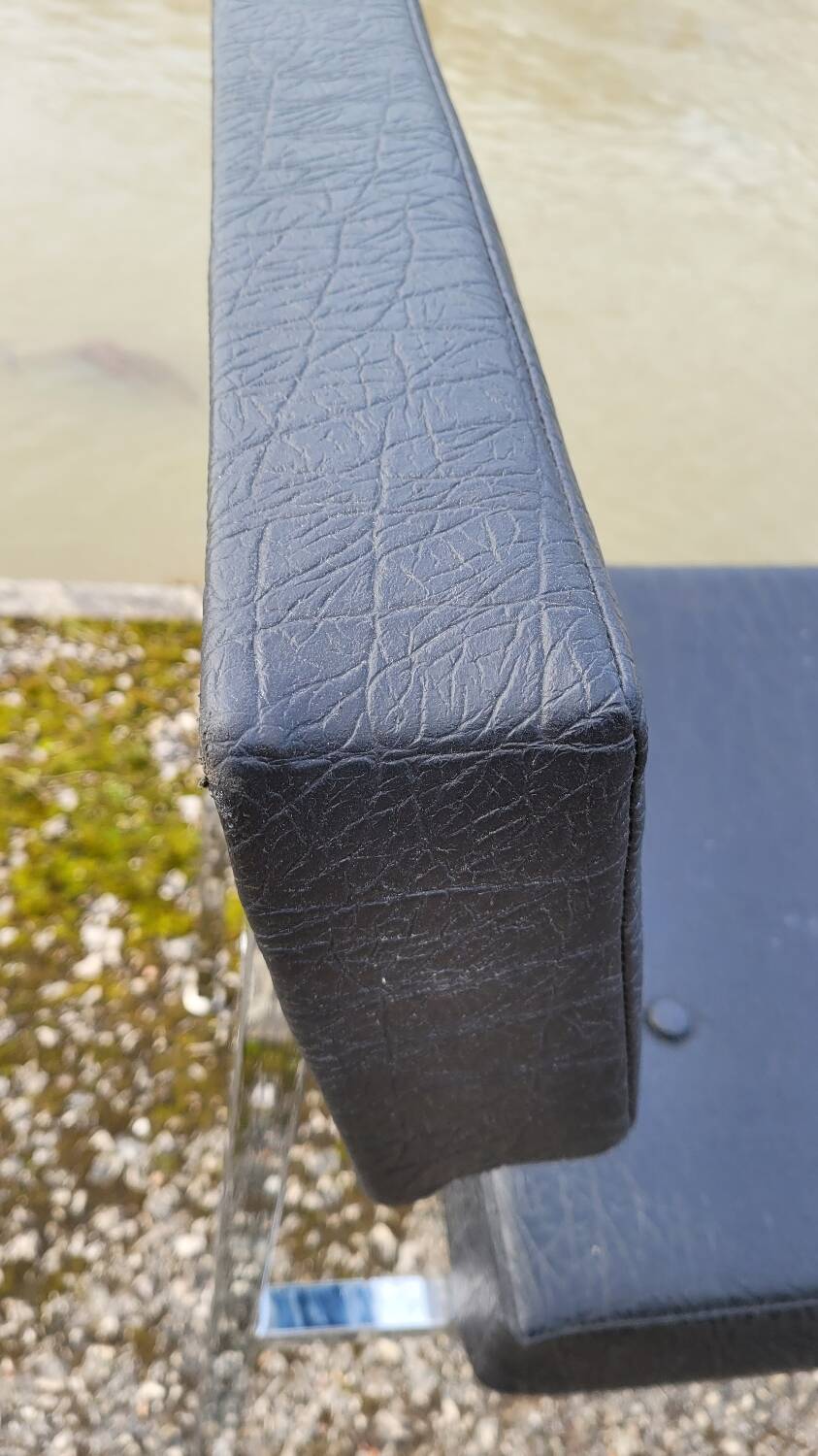 Pair of chromed design skai chairs - 1950s