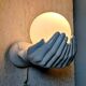 Wall lamp white ceramic hands