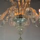 Venetian Chandelier in Colorless Murano Glass with 6 Lights, Circa 1930