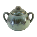 Sugar bowl in flammé rigging signed Denbac