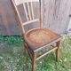 Old wooden bistro chair seat vintage relief drawing
