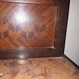 Wooden dressing table Courbet marquetry chevrons art deco Austrian