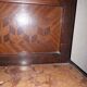 Wooden dressing table Courbet marquetry chevrons art deco Austrian