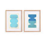Duo of 40x30cm Twist and Asti paintings by Eawy