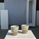 Set of 2 cups in Indonesian ceramic (brown & speckled glazed matte)