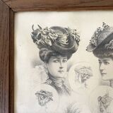 Fashion engraving frame hats 1906