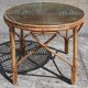Rattan/bamboo coffee table (glass top)