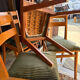 Set of 4 vintage chairs in wood and corduroy – 1950s/60s