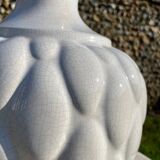 Vintage 1970s cracked white ceramic lamp