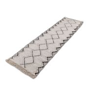 Berber runner rug diamond white and black 80x290 cm