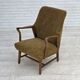 1960s, Danish vintage armchair, furniture wool, beech wood.