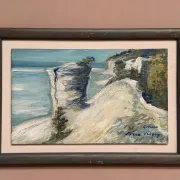 Original Swedish Oil on Panel – “Beach” by Soren Viberg – Vintage & Framed – 32 × 23 cm (12.5" × 9")