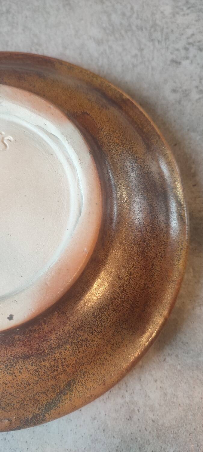 Child's plate signed Dubois stoneware from Bouffioulx