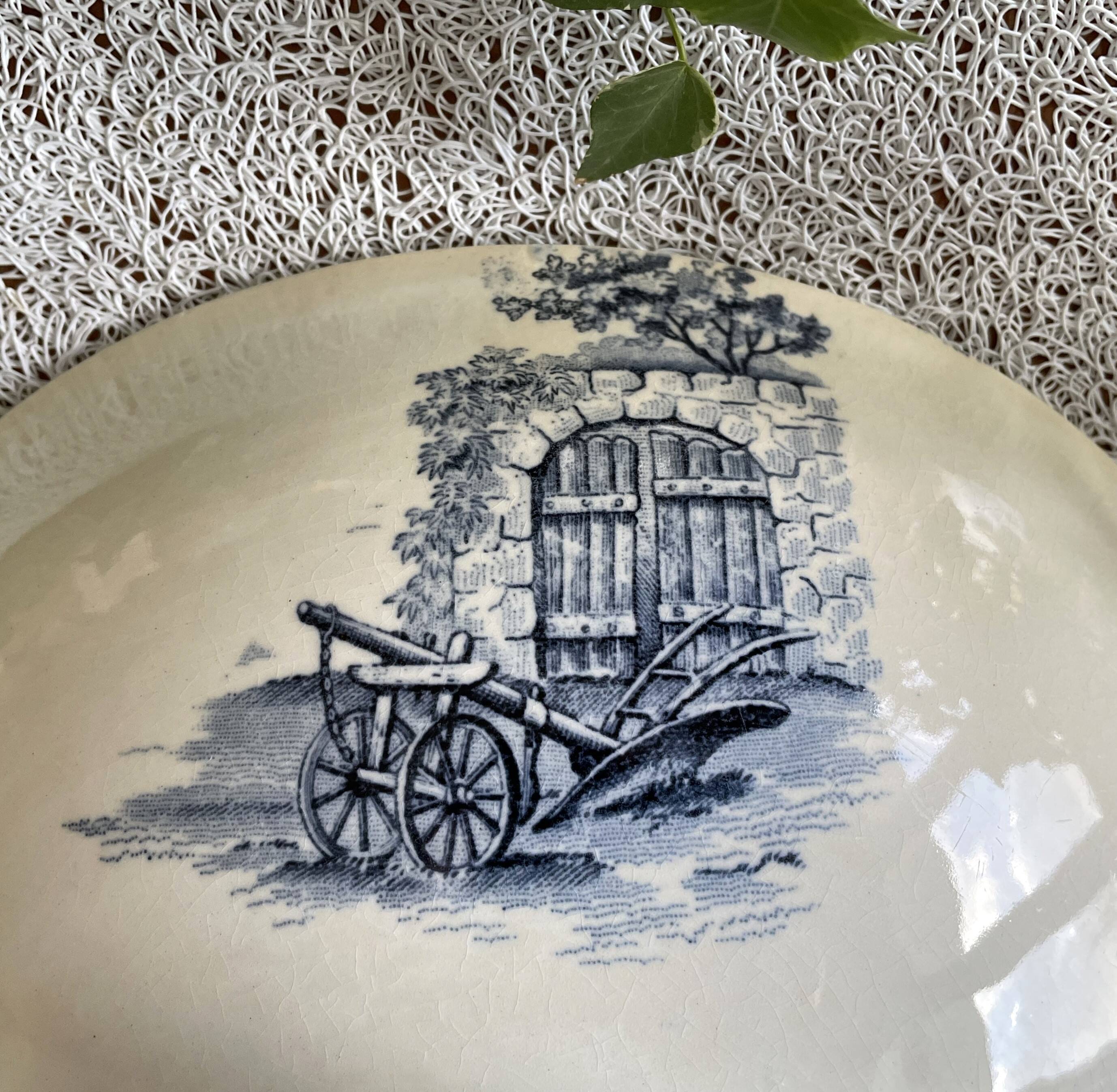 Antique earthenware salad bowl from Choisy-le-Roi