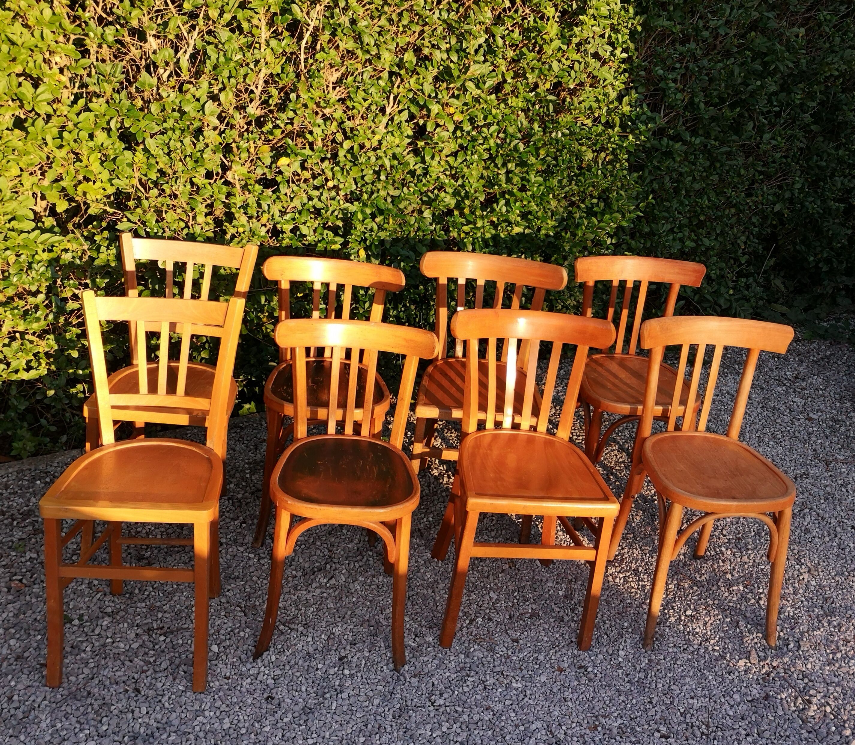 Set of 8 chairs Bistro mismatched
