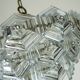 3-tier mid century pendant light with 27 hexagonal glass panels 1960s 70s