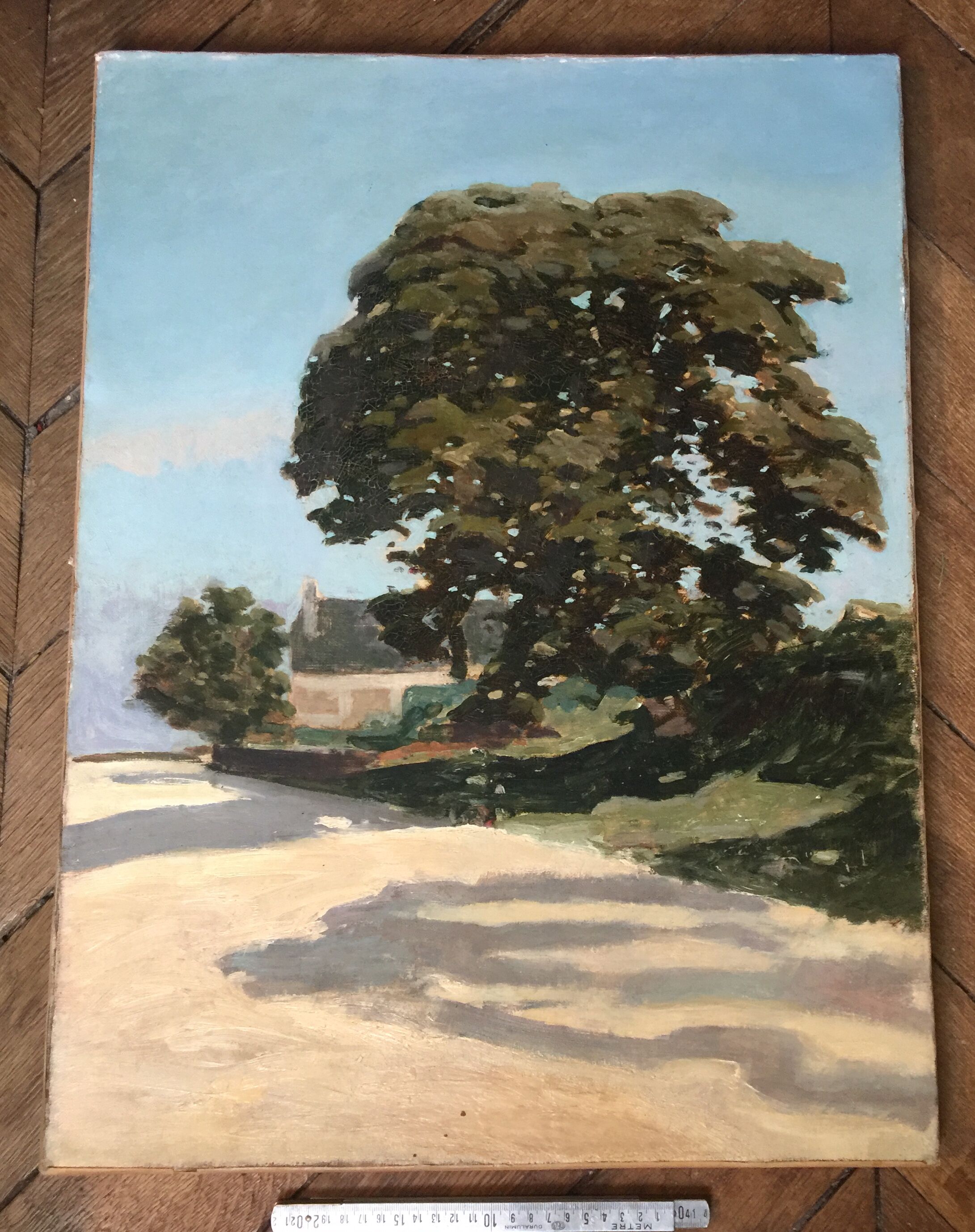 Oil on canvas "The Tree and the Longère"