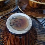 Mahogany Sarreguemine Coffee Cups