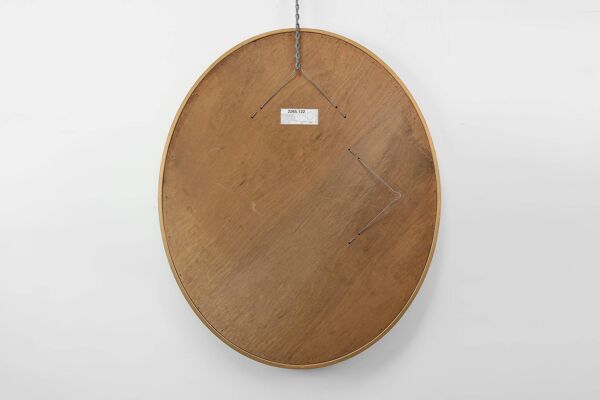 Miroir ovale doré de style mid-century par Deknudt, Belgique, années 1980.