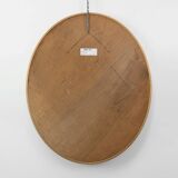 Mid-century gilt oval Mirror by Deknudt, Belgium 1980s