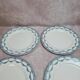Set of 12 antique Salins "Petit Trianon" blue ironstone dinner plates.
